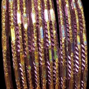 Elegant Gold and Purple Bangles